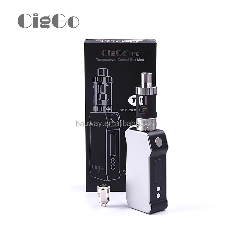
2017 huge vape electronic cigarette Ciggo T75 e cigarette 75W mini box mod VV VW TC mod 