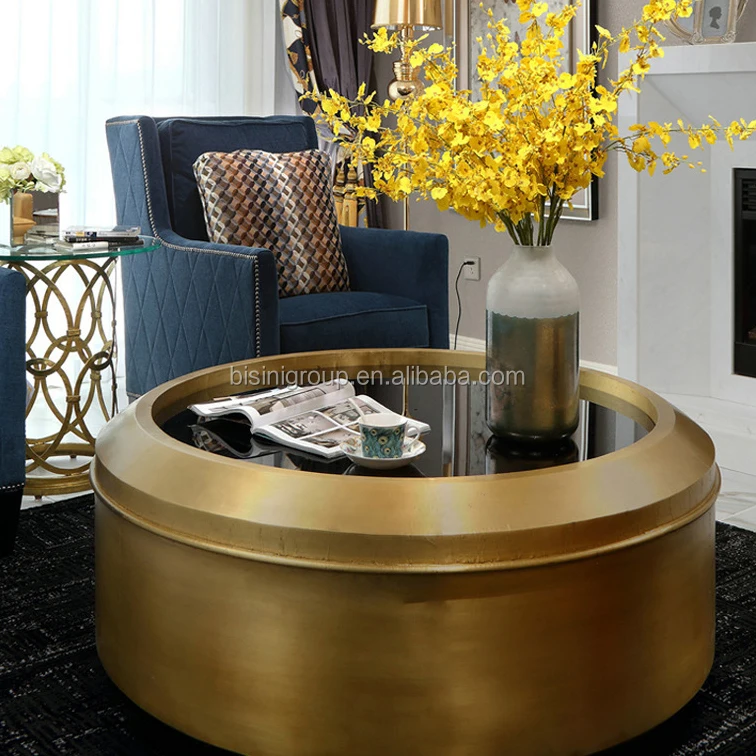 Elegant European Designed Neo Classical Oval Piercing Pattern Center Coffee Table of Golden Stainless Steel BF12-11274e