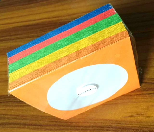 red green orange blue yellow black and white cd paper with windows sleeve