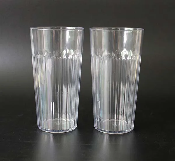 BPA Free Non-slip Stripe Reusable PS Plastic Drink Cups