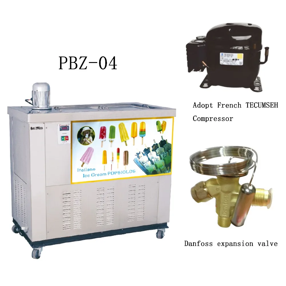 Профессиональная машина для поп-Stick бар мороженого на палочке поддон для фруктового мороженного делая машину с 4 комплекта формы PBZ-04
