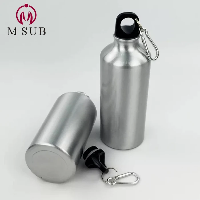 400ml 500ml 600ml 750ml silver white single wall aluminum sublimation water bottle sport bottle