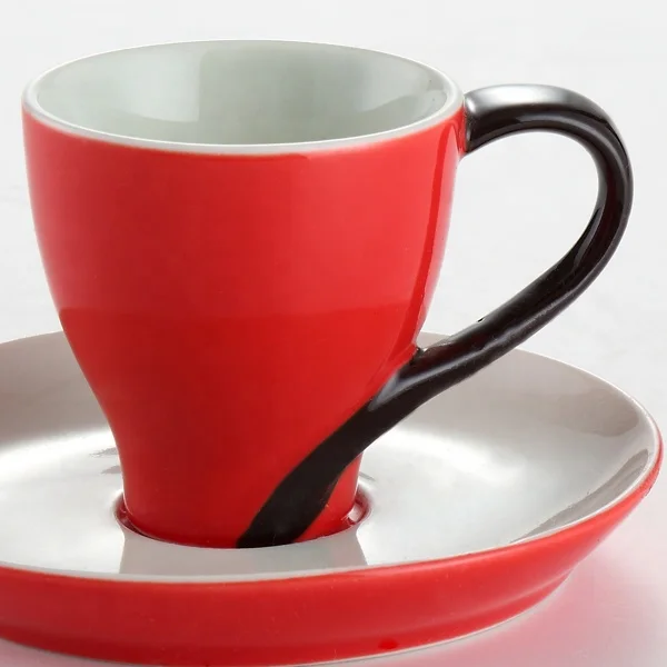 Good price china red ceramic elegant teacup and saucer China Factory