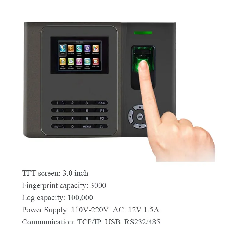 
HF BIO880 3.0 inches TFT Screen Fingerprint Biometric Attendance Device 