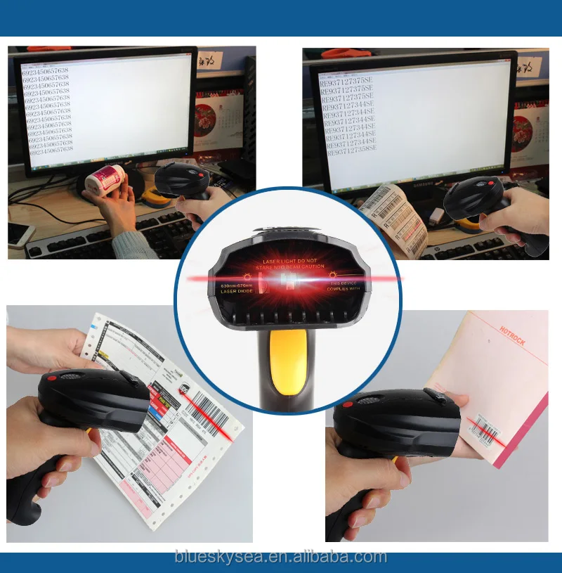 Scans Barcode Labels Reading Range Up to 10M Eyoyo 8150GL 2.4G High Speed Wireless USB Laser Scanner