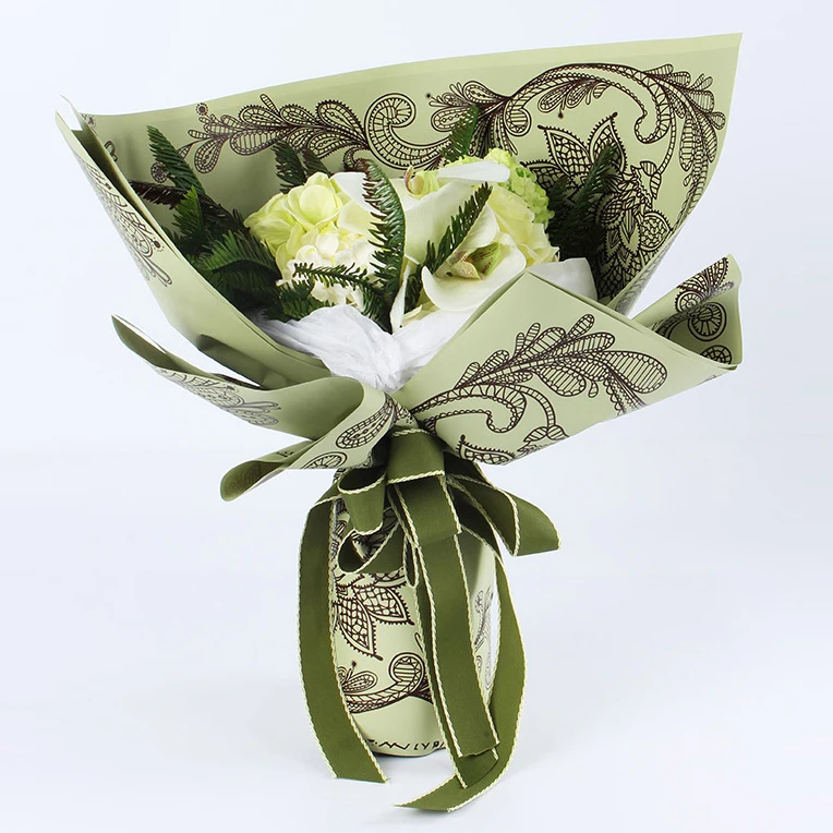 
60*60CM black white red colorful plastic wrapping paper printed flower paper 