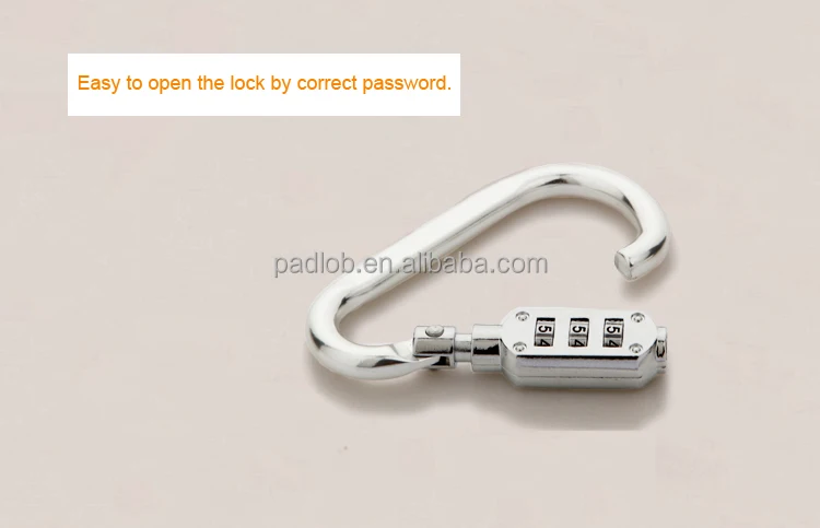 BBD-HE02 Multi-color zinc alloy backpack carabiner code lock