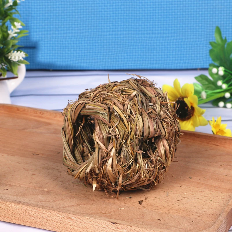 Fun Natural Small Animals Pet Rabbit Carrot Woven Chew Willow Branch Grass Balls Toy