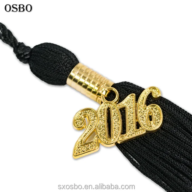 zinc alloy custom year charms 2017 single color graduation cap tassel for wholesale