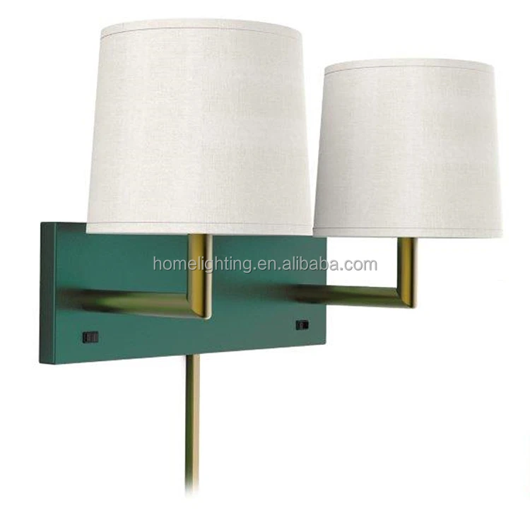 Holiday Inn H 4 modern single & double rocker switch lamp hotel mounted sconce guest room Distributor for Hospitality Lighting