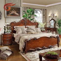 Wooden carved bed designs of furniture bedroom king bed WA622