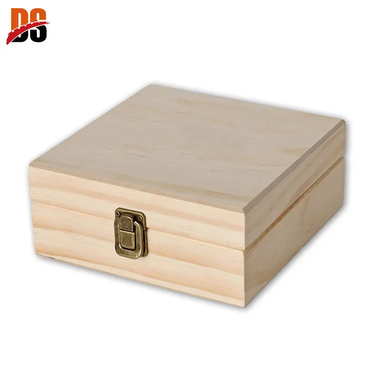 Bronze metal lock custom made cases for home Wardrobe wooden decoration storage wood essential oil boxes