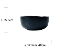 Nordic matte black ceramic tableware dinner plate wholesale rice bowl sets