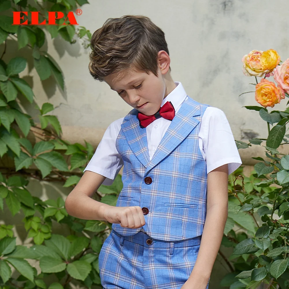 
Elpa casual boys party dress clothing short sleeve vest and pants suits set for summer 
