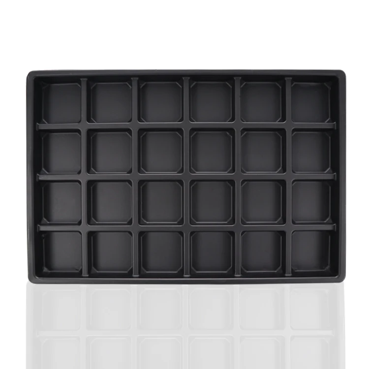 
Custom 24 Cavity Black PS Plastic Blister Insert Trays For Chocolate 