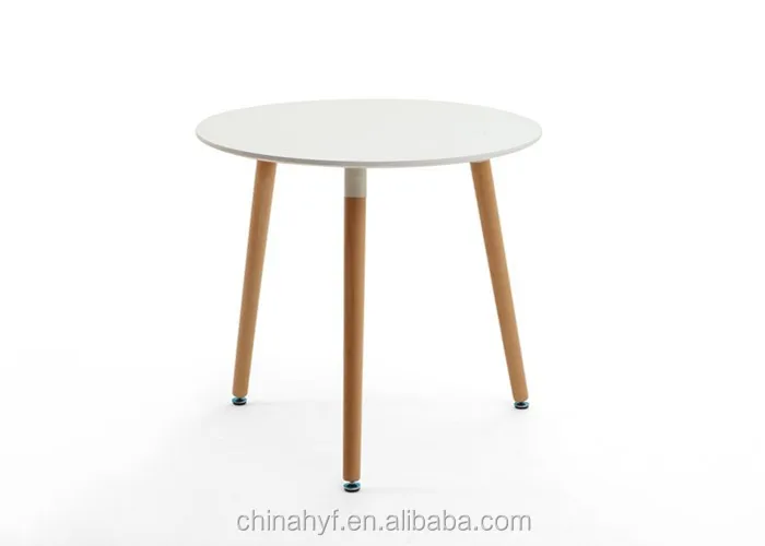 Strong styled MDF round table with beech wood legs TB-01