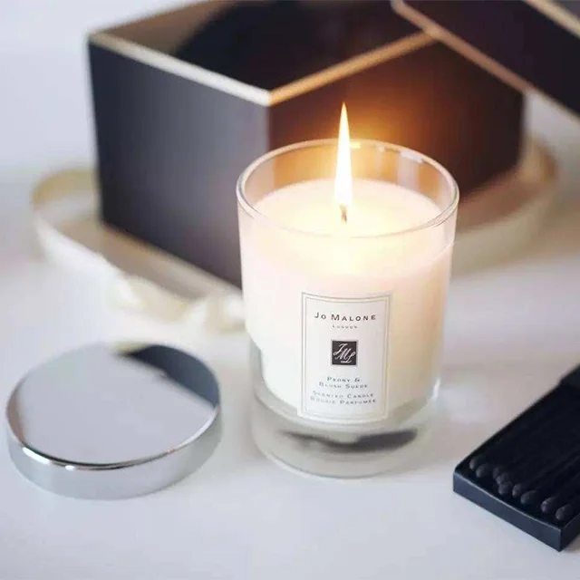 High Quality scented soy  glass jar candle with metal  lid wholesale