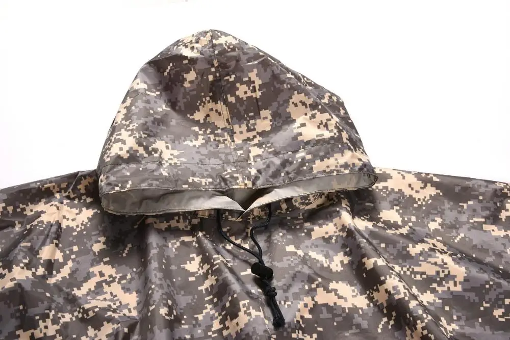 PVC Coating Digital Camouflage Rain coat Poncho Tactical Raincoat