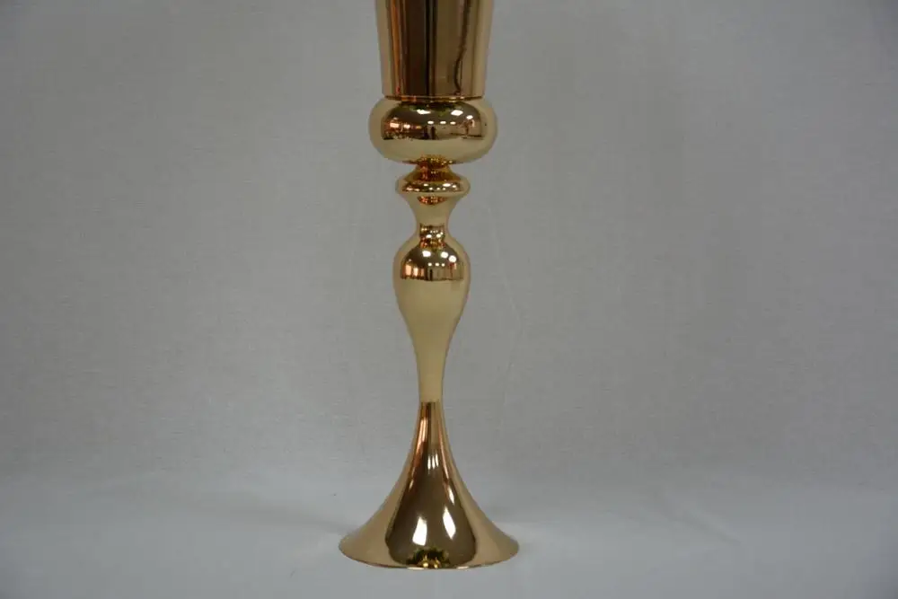 
Hot sell headstand gold&silver trumpet metal vase wedding table centerpiece flower holder centerpiece trumpet vase 