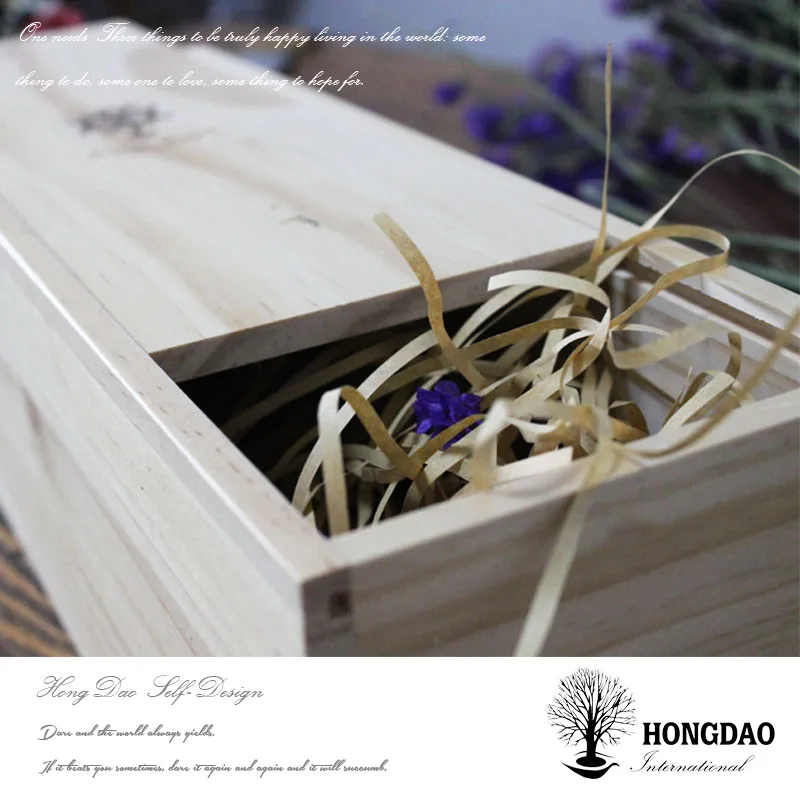 
HONGDAO 100% natural wood material Box wooden wine cookie box with compartitions wholesale 