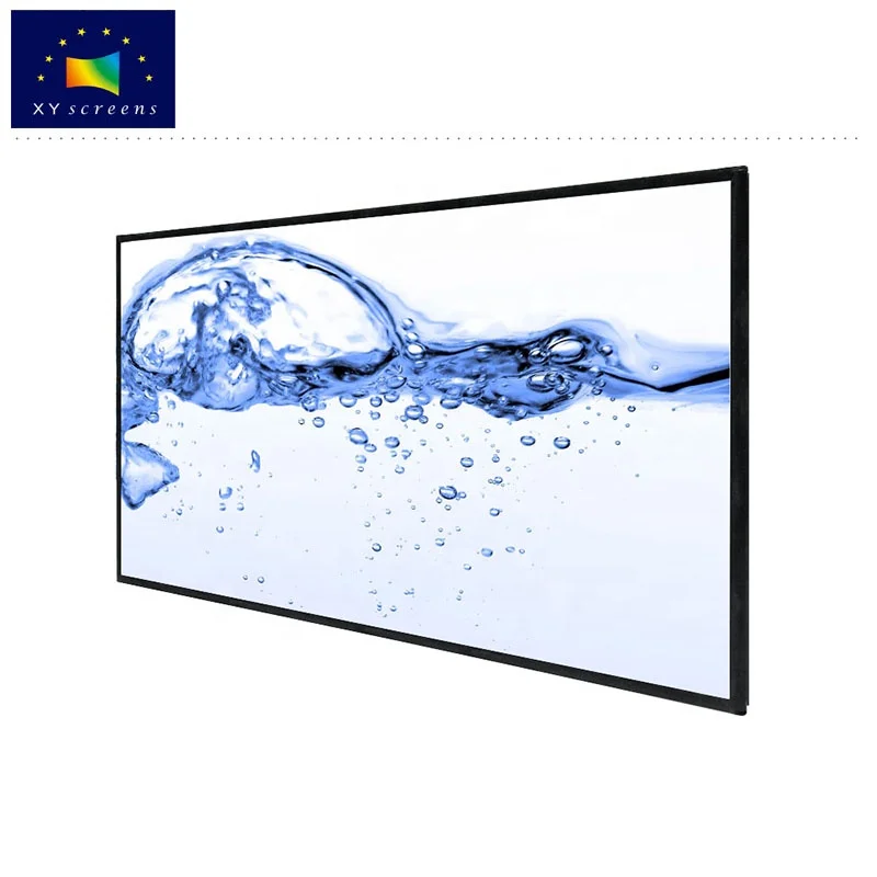 Thin Bezel Frame Projection Projector Screen  with 4K Woven Acoustically Sound Transparent Fabric for 3D Full HD Home Theater