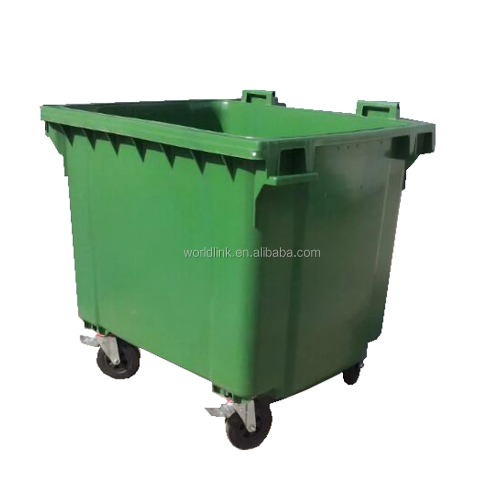 1100 litre Plastic Outdoor Wheelie Waste Bin with Foot pedal
