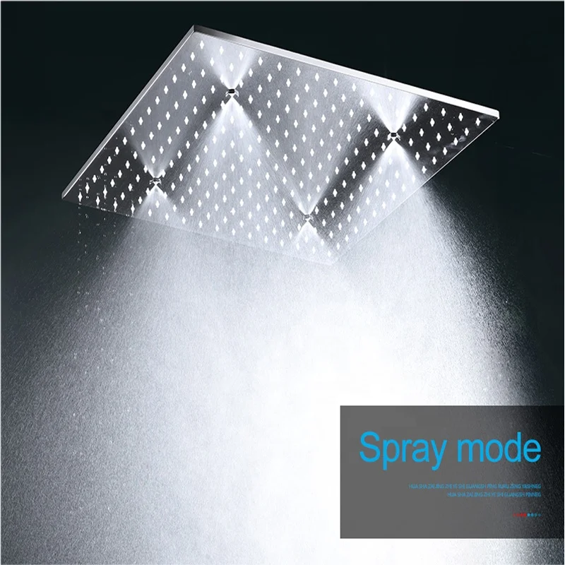 500x500MM Bathroom Led Overhead Shower Stainless Steel Rain Shower Sets