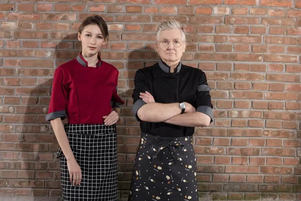 CHECKEDOUT Latest  Design New Fashion short sleeves Chef Jacket, hotel uniform , Chef Uniforms for Restaurants and Bars