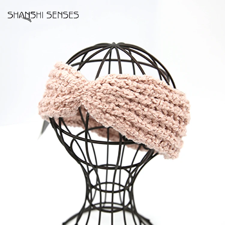 100% Polyester ladies knitted warm headband winter