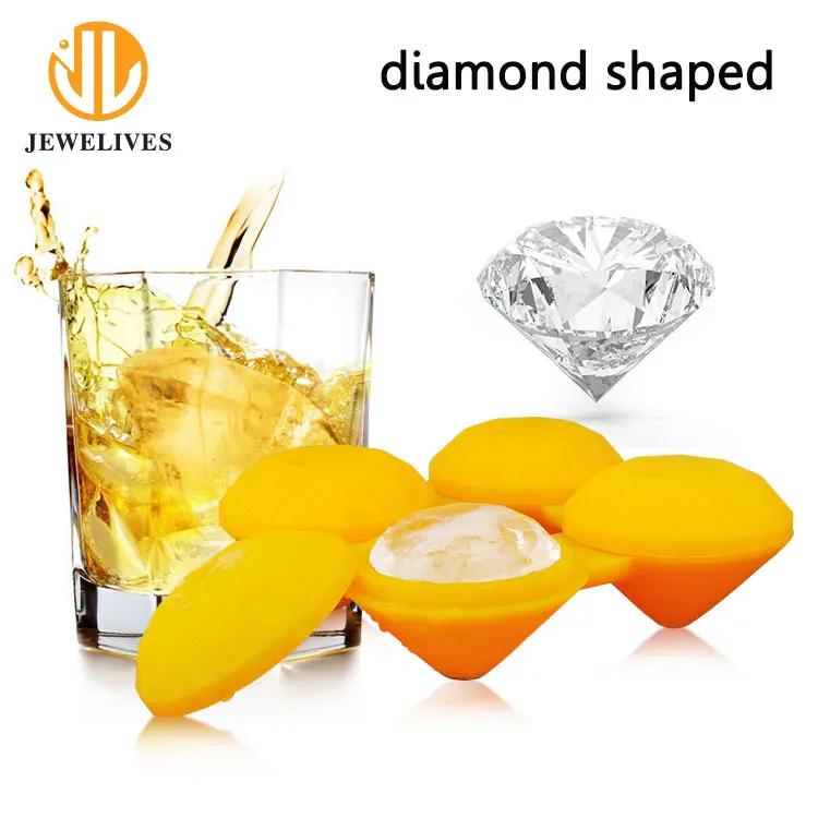 Custom Diamond Shaped Silicone Mini Ice Ball Maker For Whisky
