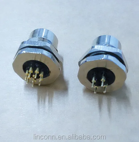 4/5/8/10pin waterproof IP67 circular connector panel mount m12 connector