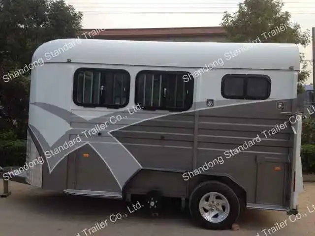 2 horse angle load trailer with kitchenette bunk beds inside