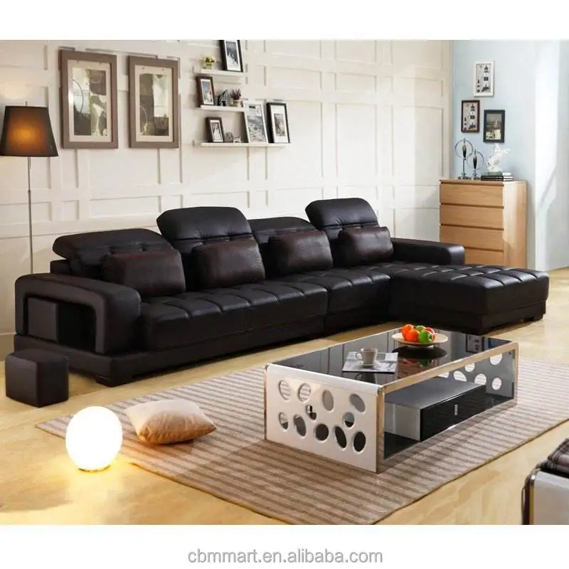 Comfortable teak leather chair casual sofas