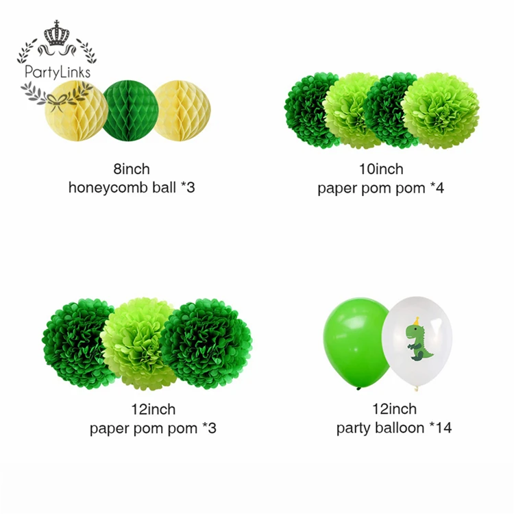 Dinosaur Child Kid Happy Birthday Party Decoration Kit Roar Kids 1st Green Home New  Diy Party  Background Decor Items