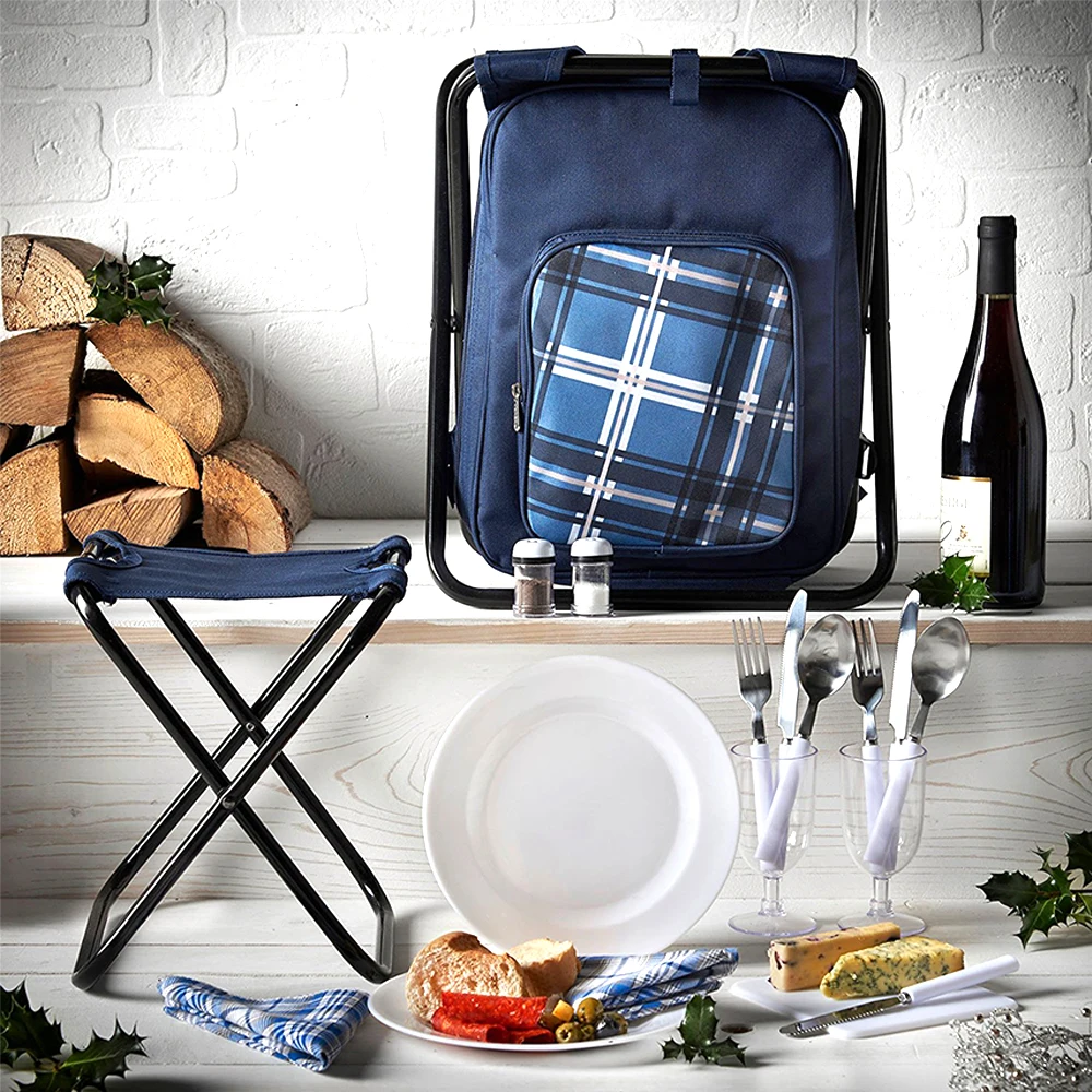 Outdoor Multifunction Fold Fishing Stool Picnic Backpack
