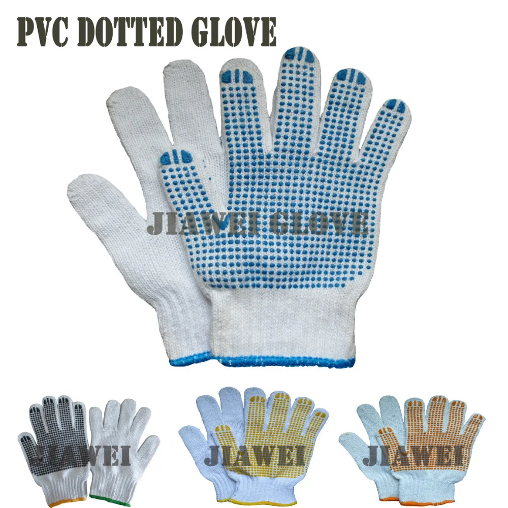
work pvc dotted glove /Guantes De Algodon001-002 