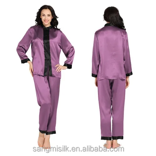 exotic knot silk pajama set for women professional silk garments manufacturer in China 100% mulberry silk