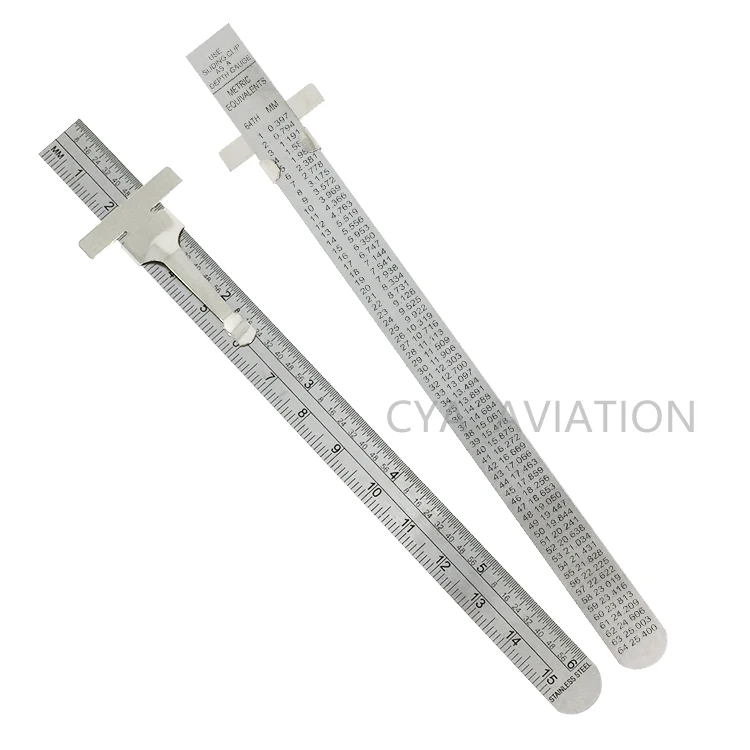 Pocket size Aluminum Scale Ruler 6 inch Slide Ruler sew supplies 15cm small Ruler