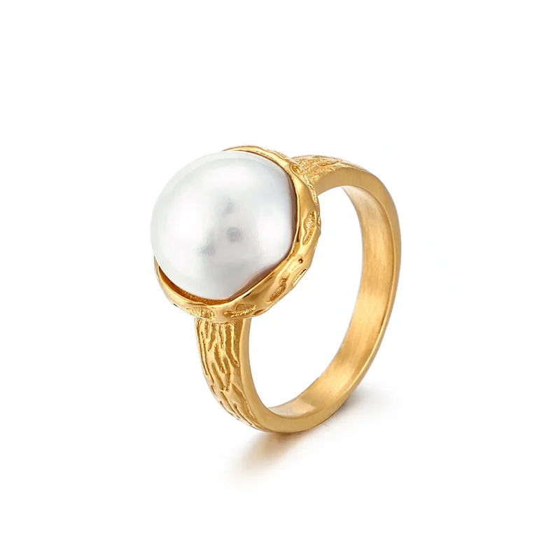 
Modern Design Fashion Jewelry Fine Quality Wholesale Women 18K Gold Pearl Ring 