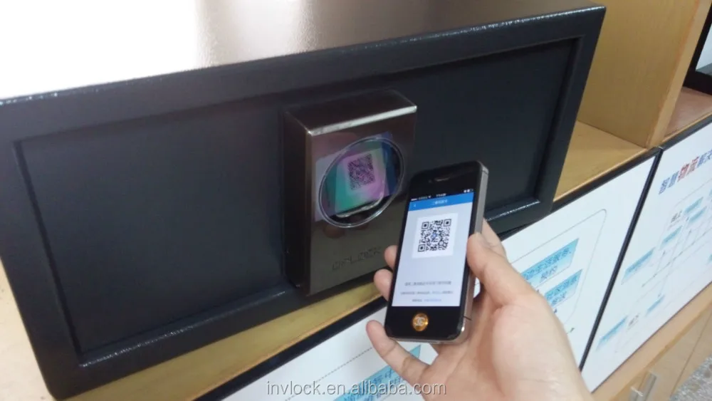 
QR lock safe New mobile phone open hotel safe box steel safe digital two tubular deadbolt lock 