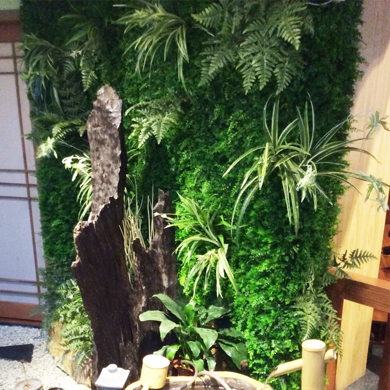 Hot selling 1m by 1m durable excellent decor artificial plant wall panel for hotel decoration