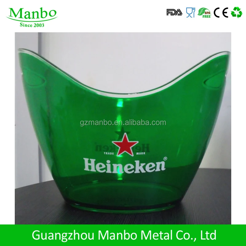 
Eco friendly Food Grade Transparent Color Acrylic Double Wall Plastic Ice Bucket 