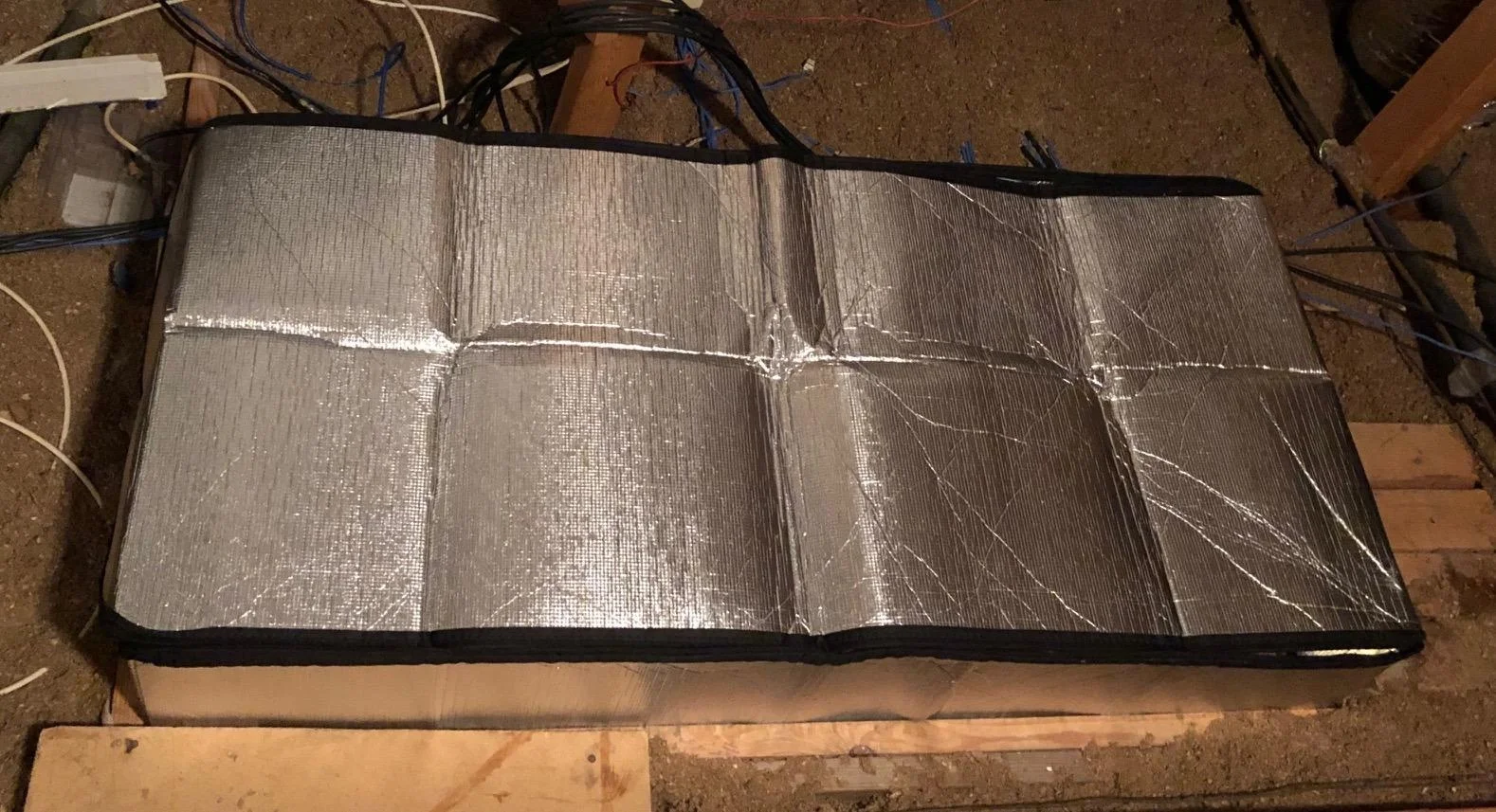 Silver Reflective Foam Pull Down Stair Ladder Attic Access Cover