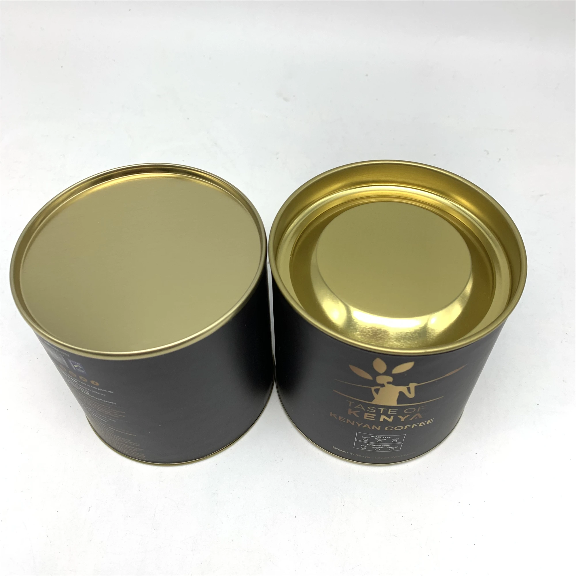 Круглая Бумажная кофейная коробка размером 125 г с металлической заглушкой