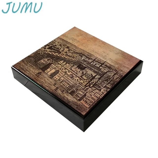 arabic style wooden date box for 24 pcs date with picture