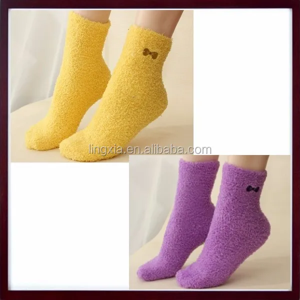 Женские однотонные мягкие пушистые зимние носки, женские пушистые носки из полиэстера