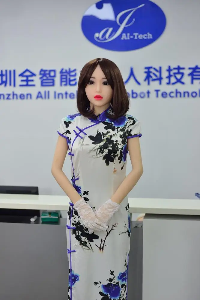 AI humanoid women greeting service robot
