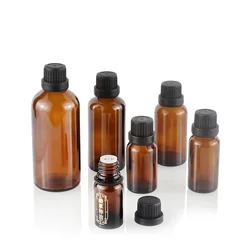 European inventory 10ml 15ml 20ml 30ml 50ml 100ml round amber glass bottle for essential oil