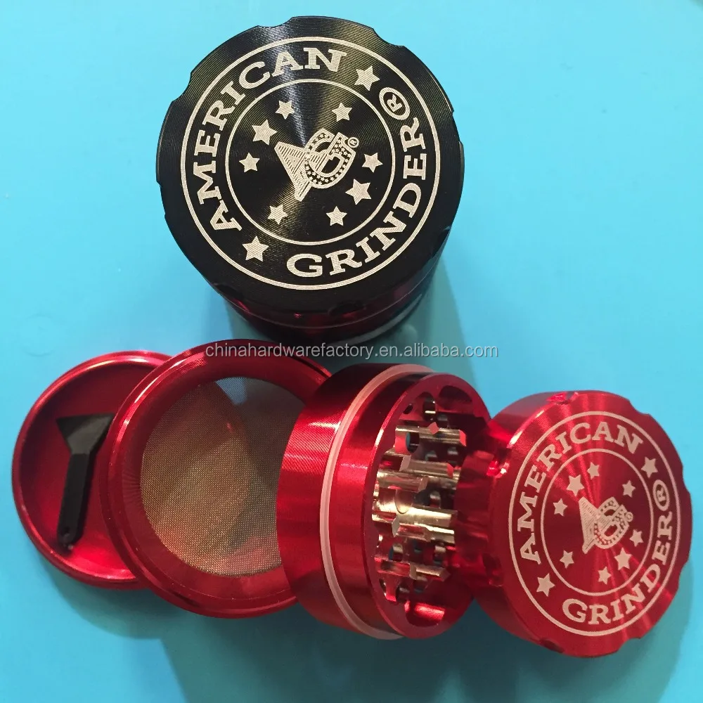 
Patented American grinder handheld herb tobacco grinder with windows inhale CNC Magnetic window grinder 4 parts 50mm 