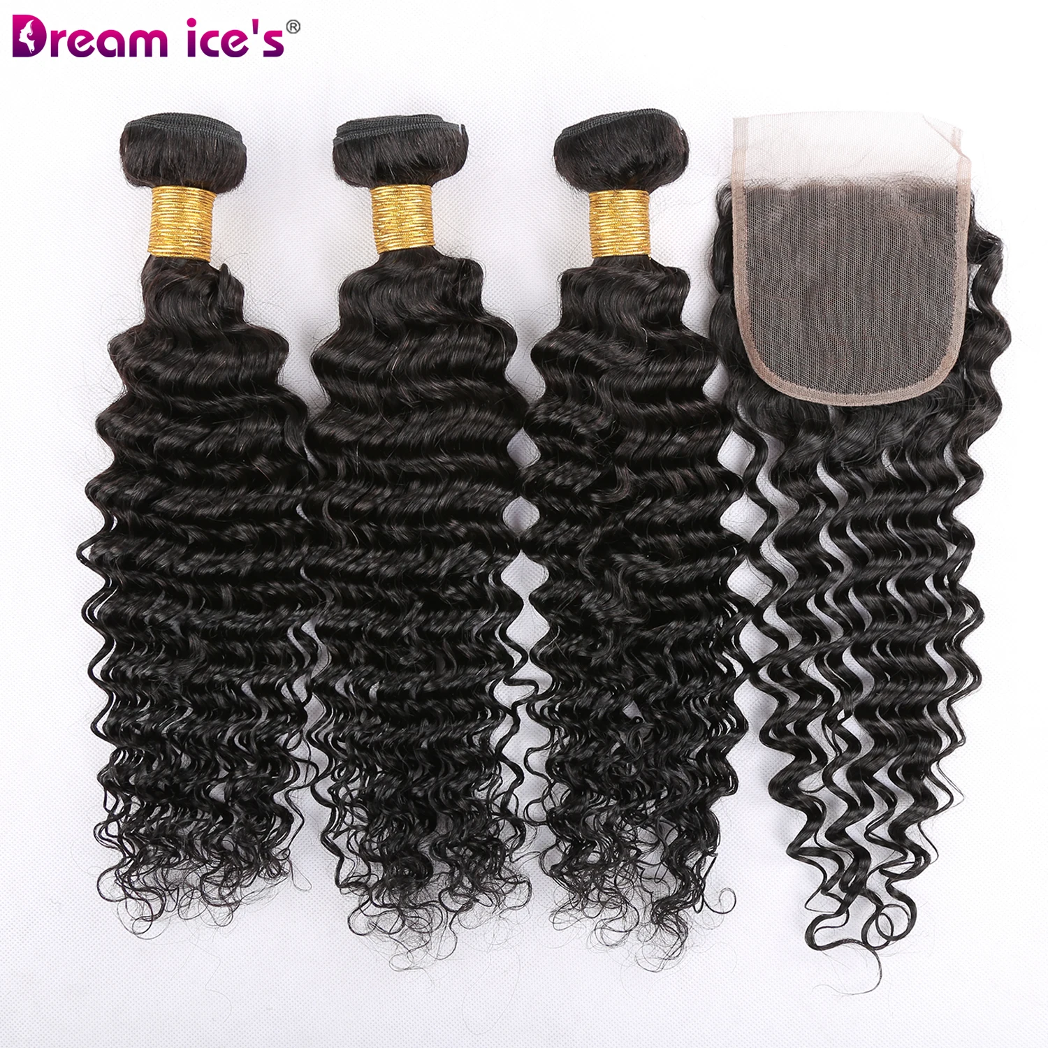 
2019 best selling jerry kinky curl 100% brazilian virgin remy human hair 3 weft bundles with closure 8